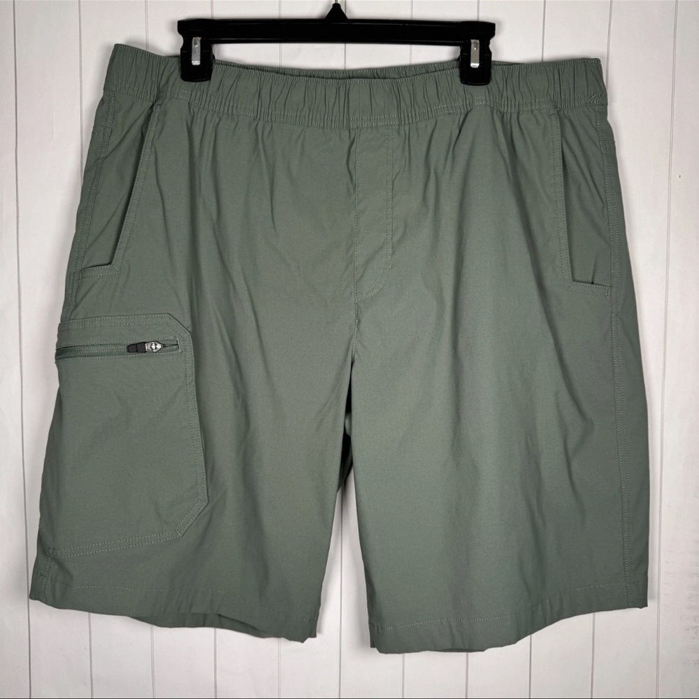Eddie Bauer 2XL Green Drawstring Shorts Outdoor Hiking Crunchy Forest Granola